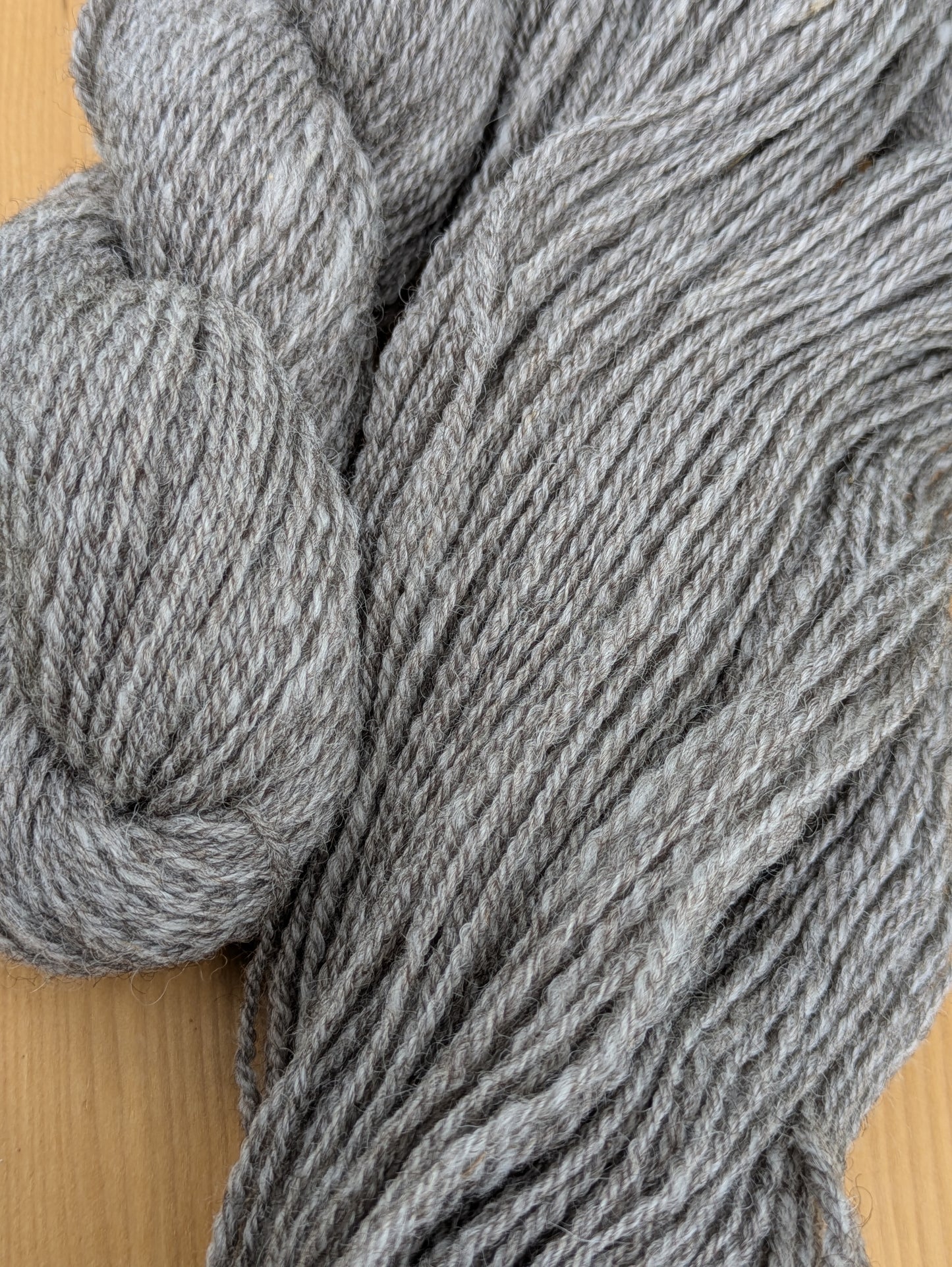80% Wool 20% Alpaca - 3 ply light worsted (natural grey)