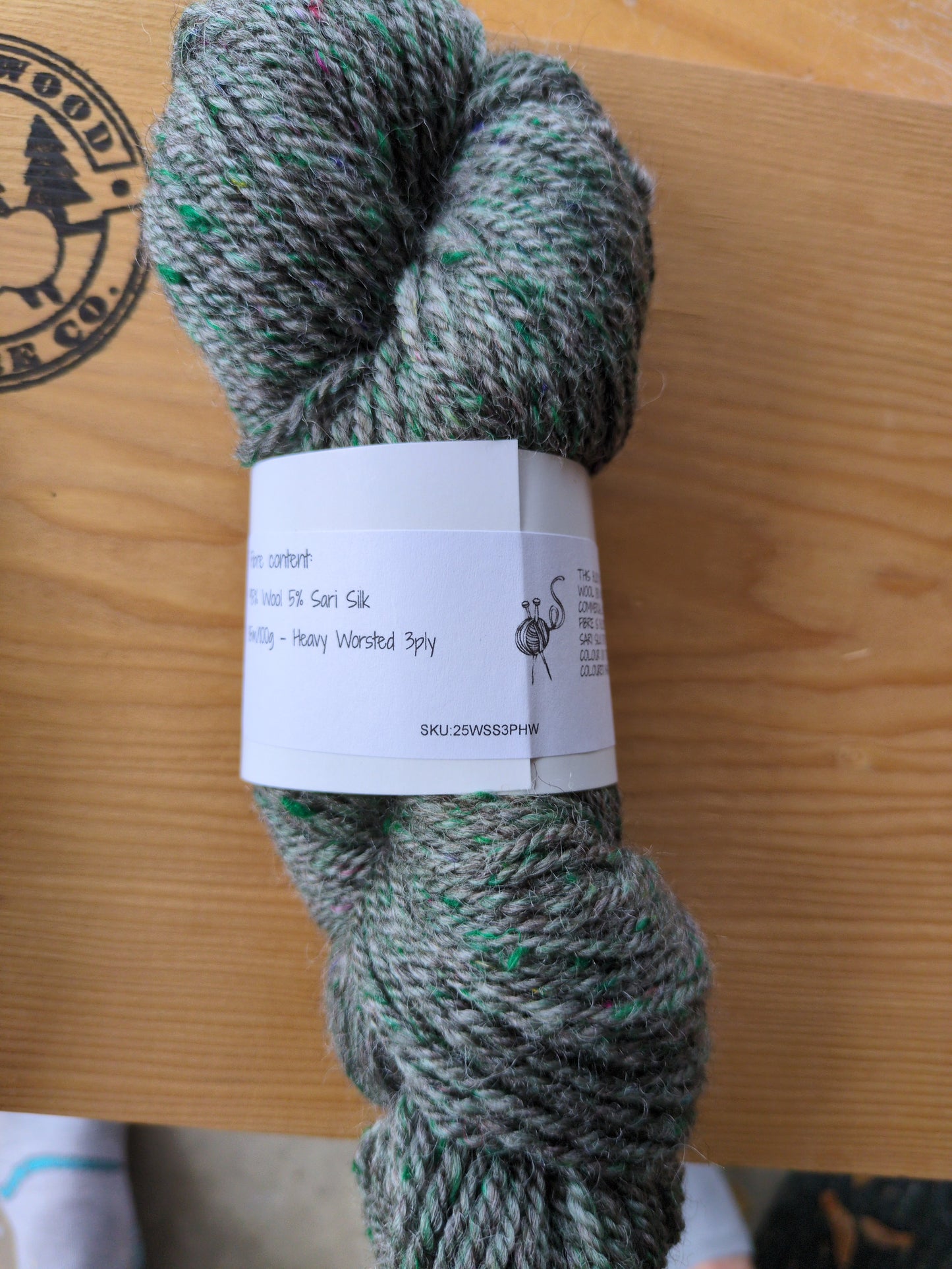 95% Wool, 5% Sari Silk - 3 ply - Heavy worsted